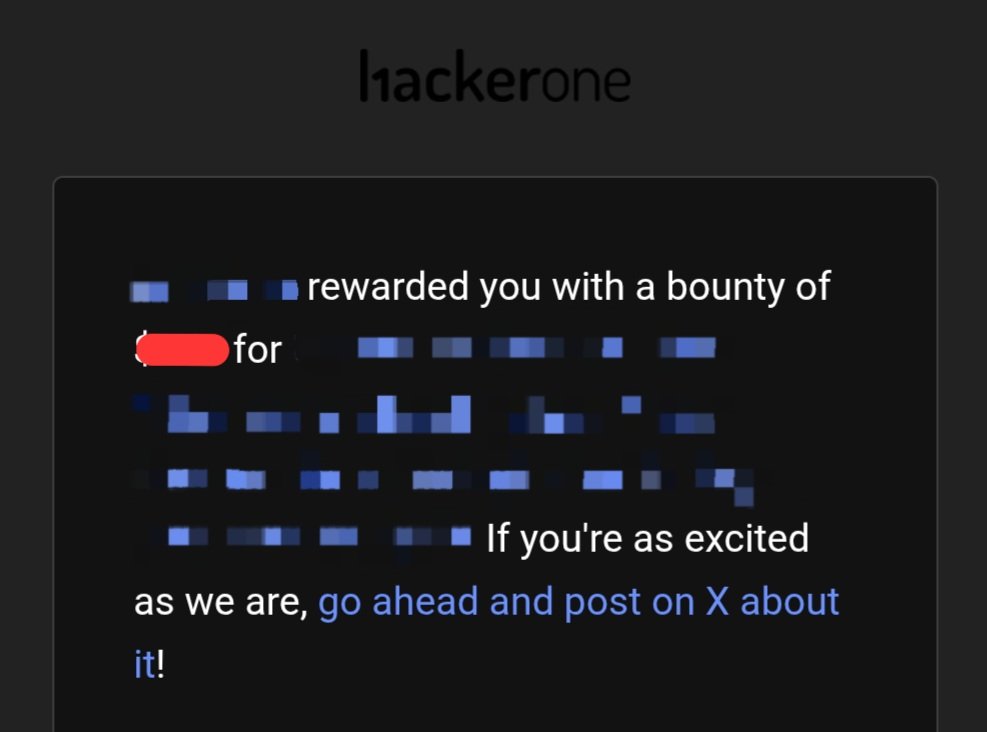 Alhamdulillah 🖤
I &amp; <a href="/Mo_AboAlezz/">أبوالعز | AboAlezz</a> &amp; <a href="/ZeUsVuln/">ZeUs.36</a> earned $$$ on a private program