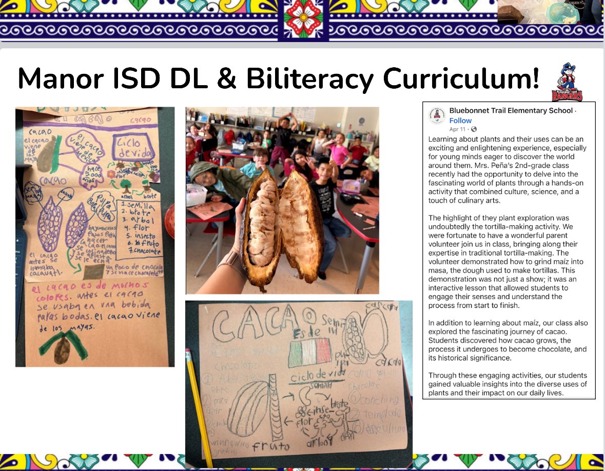MISDMultilingue's tweet image. As the 2024-25 SY ends, it’s been awesome to see the impact the @ManorISD Biliteracy Curriculum Units have made in Elementary DL classrooms and student learning that is meaningful, affirming and fosters biliteracy &amp;amp; belonging!