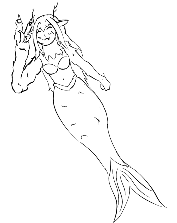 First up is Lily fish! Though about doing a quick mermaid, almost like she was eaten by a fish! (I haven't forgotten about Lily-mia)
