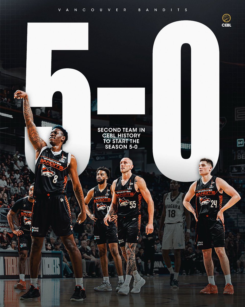 CEBLeague's tweet photo. Vancouverβs on a Mission π
@vancitybandits joins elite company with a historic season start π¦ π―
πΊ More on CEBL+ powered by @tonybet_ca : https://t.co/NVk3EPx257
#PullUp | #CEBLSeasonVII | #VANvsEDM https://t.co/jqMS258e4m