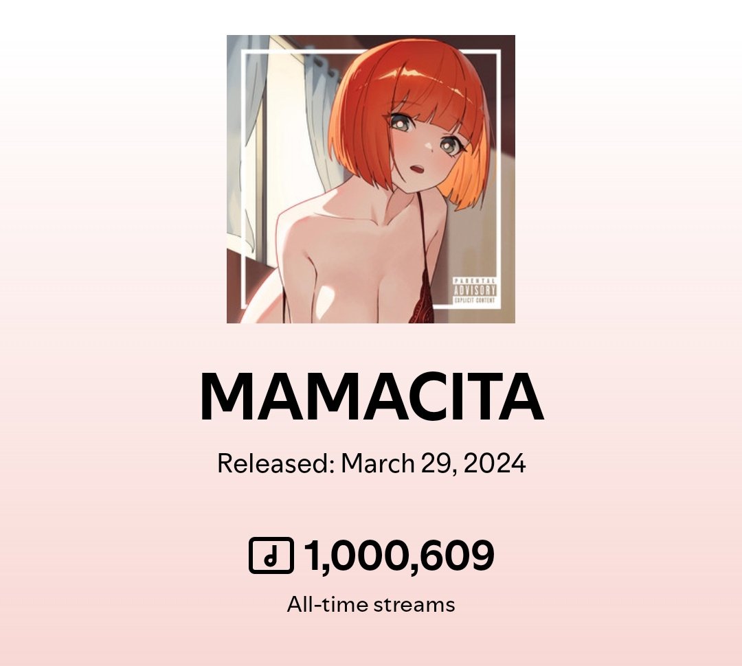 MAMA MIA!!!!!!! 1 MILLION STREAMS ON SPOTIFY!!!!!!!