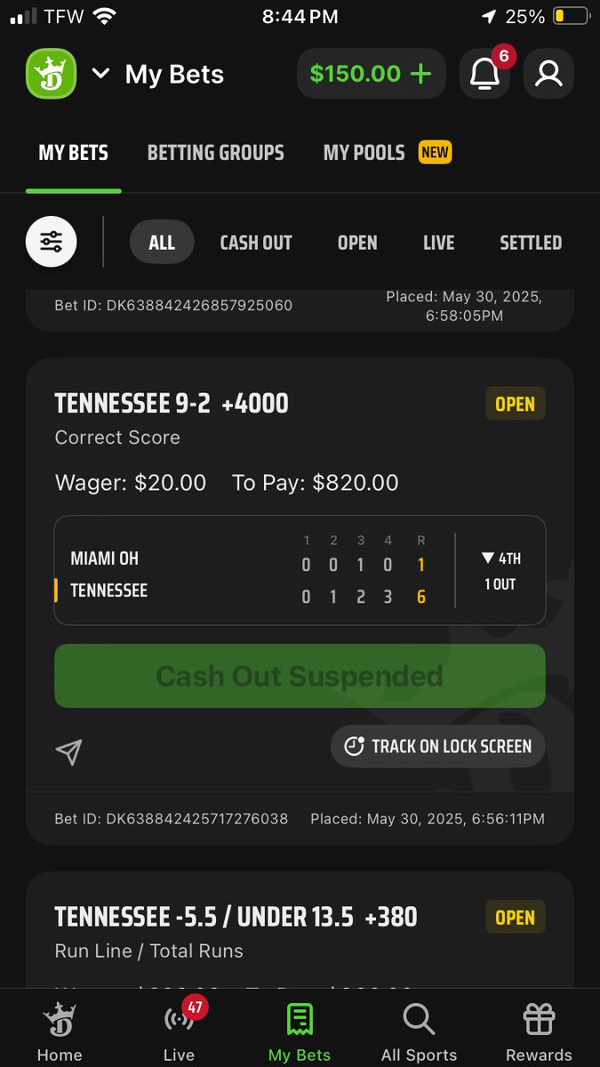 Jody Lowe (@reallife_j_lo) on Twitter photo NEVER had this pop up. <a href="/DKSportsbook/">DraftKings Sportsbook</a> You “reviewed” an open bet & wouldn’t take it. Check the history I tried to bet it twice. But y’all took it for half of my original wager. Make this right or I’ll delete your app immediately and switch to fanduel. That correct score bet 😎 tho NEVER had this pop up. <a href="/DKSportsbook/">DraftKings Sportsbook</a> You “reviewed” an open bet & wouldn’t take it. Check the history I tried to bet it twice. But y’all took it for half of my original wager. Make this right or I’ll delete your app immediately and switch to fanduel. That correct score bet 😎 tho
