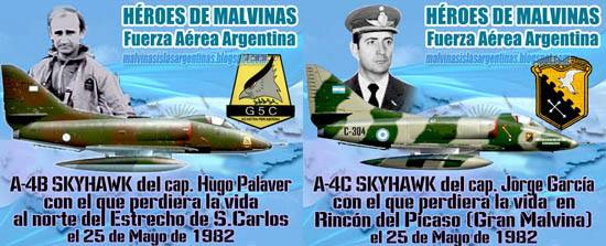 Pilotos de la Fuerza Aérea Argentina caídos en combate el 25 de mayo de 1982