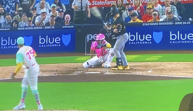 This pitch was called strike 3. Bases loaded. 2 outs. Pirates down a run. Robo umps needed ASAP.