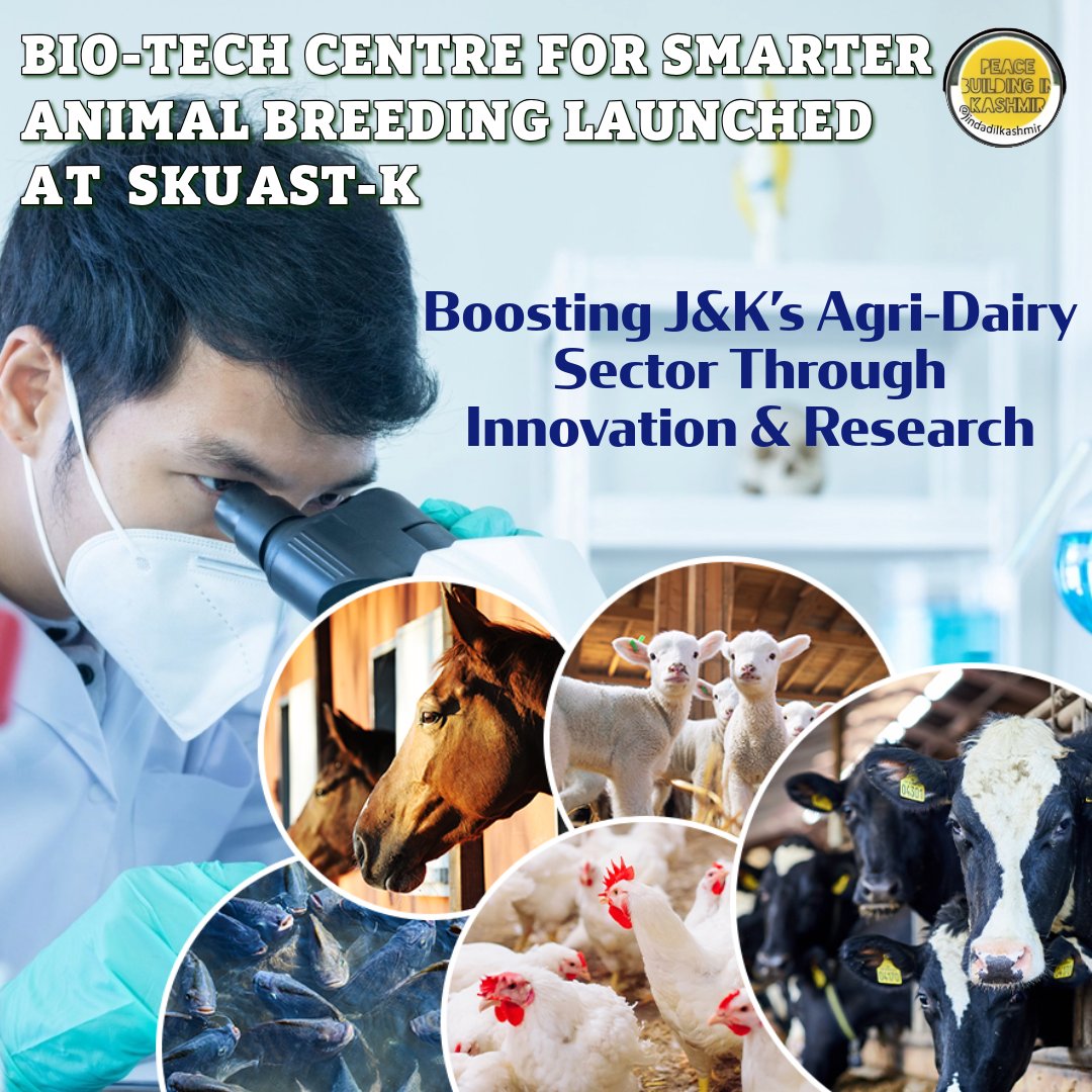 Big boost for #JammuKashmir's agri-tech!   #SKUAST-K to set up an advanced Reproductive Biotechnology Centre to revolutionize animal breeding &amp; boost livestock productivity.  Innovation meets progress in the heart of #JammuAnKashmir🐄