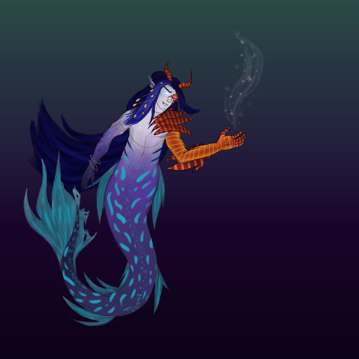 arcaneApathy's tweet image. mermay is almost over and i realized i forgot to draw something for it so. surprise surprise its kayn. who wouldve guessed
