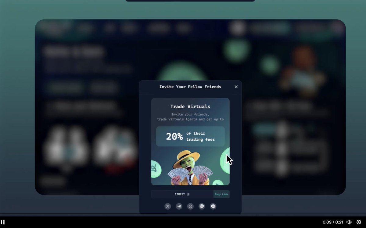 mrmeerkat_t's tweet photo. Virtuals Protocol (@virtuals_io) launches a new referral system, rewarding users with 20% of direct referral trading fees &amp; 5% from secondary referrals, paid daily in $VIRTUAL, per the May 29 update; stake now to maximize your earnings!  #VirtualsReferral https://t.co/DWWaCnSy1B