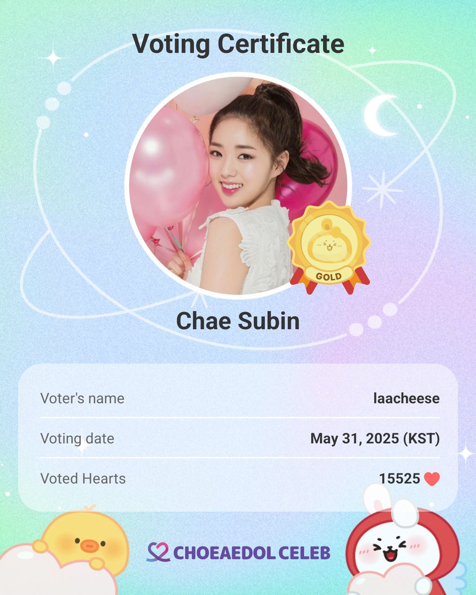laacheese's tweet photo. Voting completed today💝
Let's CHOEAEDOL together!
#CHOEAEDOL #ChaeSubin #VotingProof
https://t.co/XLHrQ6u6wR https://t.co/ExOex9ze5h