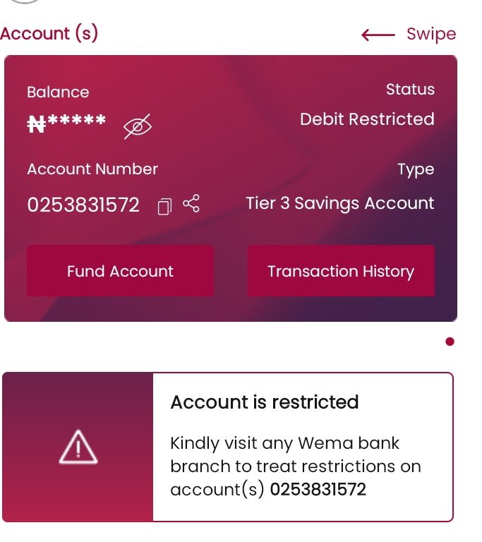 PETOSKEY001's tweet photo. @alat_ng @wemabank 
Why was my account restricted suddenly. https://t.co/6m81UTKG9y