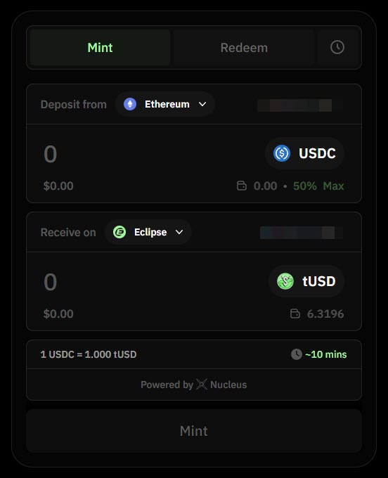 📌 สาวก <a href="/EclipseFND/">Eclipse (🐮,🌑)</a> เตรียมพร้อม

$ES อีสคัมมิ่ง Soon 

ตอนนี้มีให้ไปมิ้นท์ tUSD นะครับ อาจไปทำเล่นๆ หยอดๆ ไว้ได้ เผื่อเป็น criteria มี 2 ทางเลือกครับ
app.eclipse.xyz/mint-tusd
amm.skatechain.org/swap

⚠️ NFA &amp; DYOR