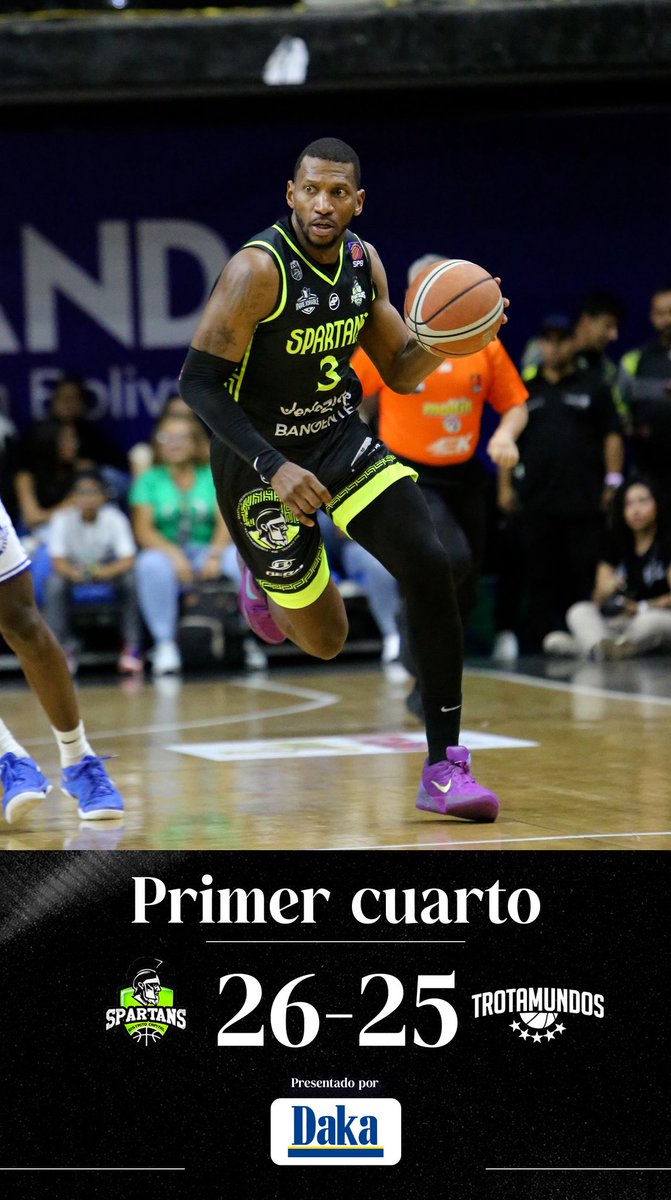 Final del primer cuarto. 

Spartans 26-25 Trotamundos. 

📊 Estadísticas: 

…livestats.dcd.shared.geniussports.com/u/SPB/2662802/