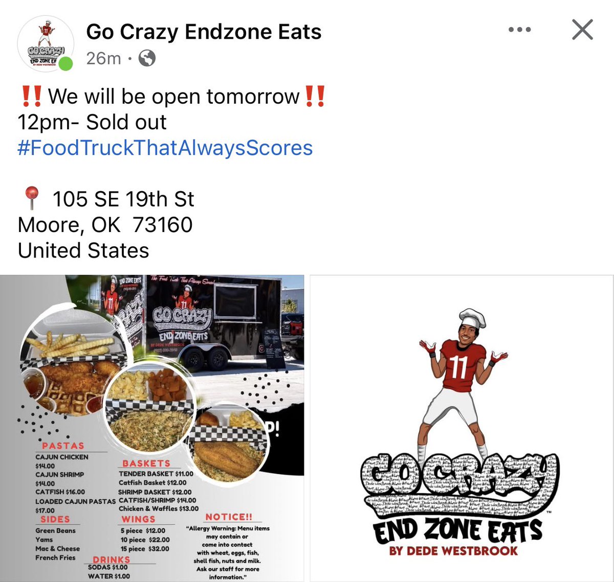 We are backkk!!!
Come see us tomorrow‼️
📍 105 SE 19th st Moore, Ok 73160 
⏰ 12:00pm - sold out.