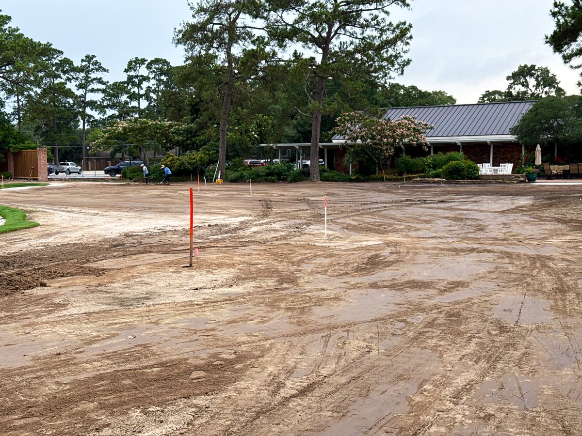 davisturf's tweet photo. Champions GC (Houston TX) we’re ready for grass! Final spin and slick off of subgrade after irrigation installation. Sod next week! #GrahamGolf https://t.co/4oMA16mlTB