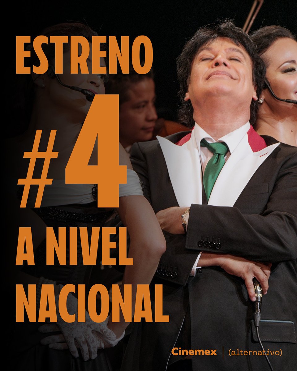 ¡Juan Gabriel es el #4 en taquilla a nivel nacional en su día de estreno! 😱 Sigue disfrutando de “Mis 40 en Bellas Artes” en exclusiva en Cinemex. Boletos en la app.