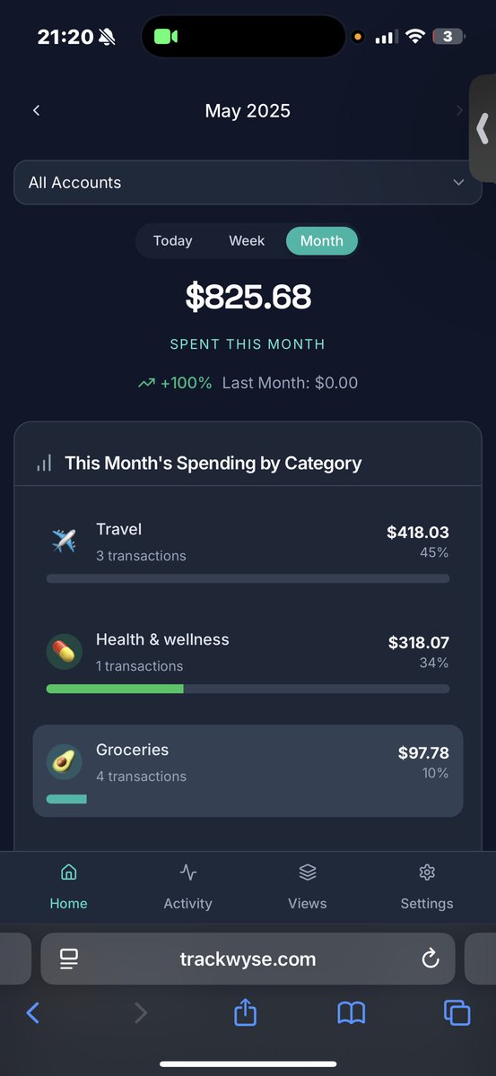 havermaa's tweet photo. A simple expense tracking app, all your credit cards linked. Just one dashboard when you open it. Toggle between today, week, monthly. Categorised by AI.  
Would you pay for this? If yes, how much / month? https://t.co/v3pHXNdsmp