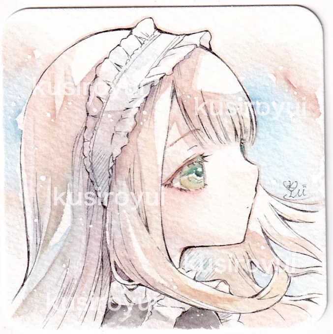 「メイドさん」 #アナログ絵 #透明水彩