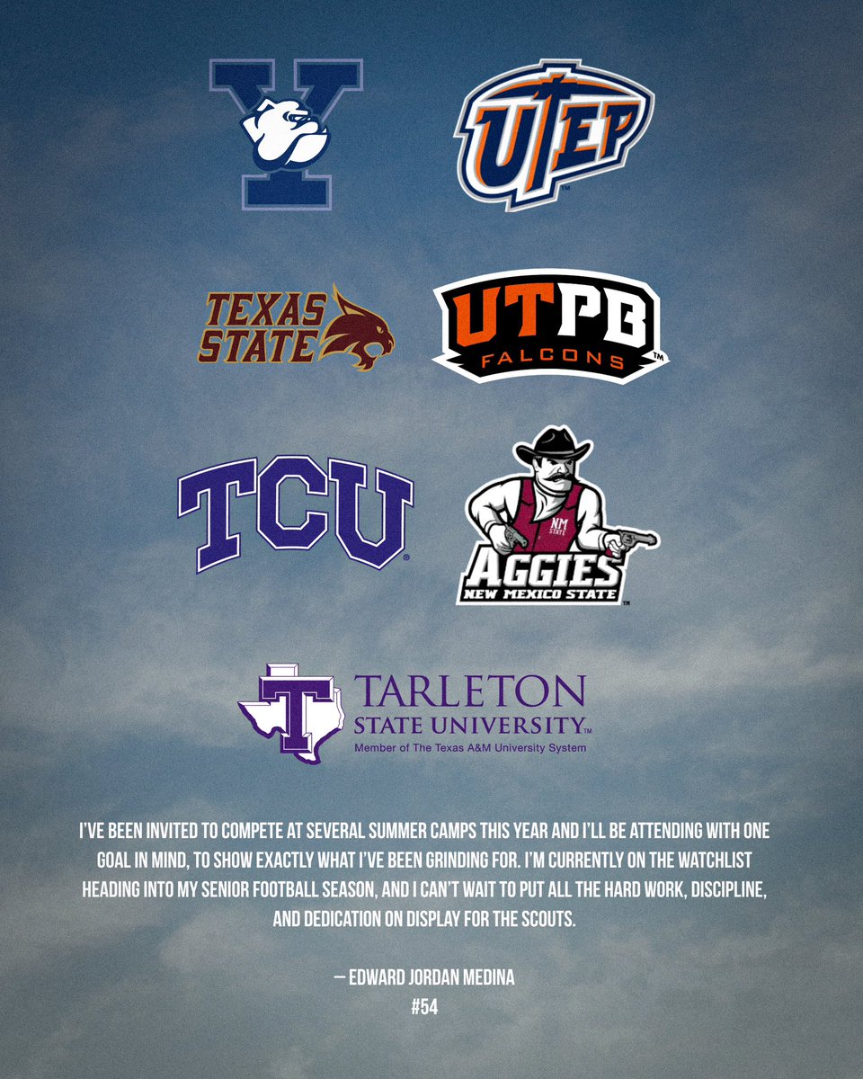Jordan Medina (@epjordan915) on Twitter photo Appreciate all the coaches who’ve taken the time to reach out and invite me to your camps. Can’t wait to get to work, compete, and grow this summer!! 🙌🏼🙌🏼#AGTG #grindseason <a href="/mjgaynor/">Matt Gaynor</a> <a href="/CoachStanchek/">Ryan Stanchek</a> <a href="/CoachCannova63/">John Cannova</a> <a href="/andrewcobus/">Coach Cobus</a> <a href="/CoachBeauBlair/">Beau Blair</a> <a href="/CoachSantolla/">Zack Santolla</a> <a href="/Bigstef72/">Stefon Wheeler</a> <a href="/battenh6/">Hunter Batten</a> Appreciate all the coaches who’ve taken the time to reach out and invite me to your camps. Can’t wait to get to work, compete, and grow this summer!! 🙌🏼🙌🏼#AGTG #grindseason <a href="/mjgaynor/">Matt Gaynor</a> <a href="/CoachStanchek/">Ryan Stanchek</a> <a href="/CoachCannova63/">John Cannova</a> <a href="/andrewcobus/">Coach Cobus</a> <a href="/CoachBeauBlair/">Beau Blair</a> <a href="/CoachSantolla/">Zack Santolla</a> <a href="/Bigstef72/">Stefon Wheeler</a> <a href="/battenh6/">Hunter Batten</a>