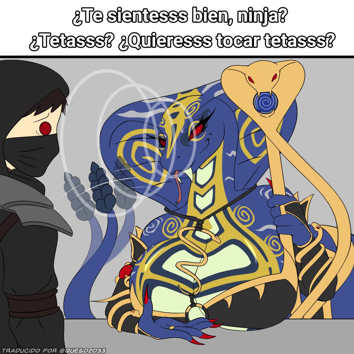 queso2033's tweet photo. Hipnosis de la Reina

Artista:@/LAK37328
Traducido por su servidor 
Se Aprecia Con Mucho El 🔄Y❤️
#Traduccionesqueso2033  #Ninjago  #Anthro #Scalie #Snake #skales https://t.co/rxMuJja7Ko