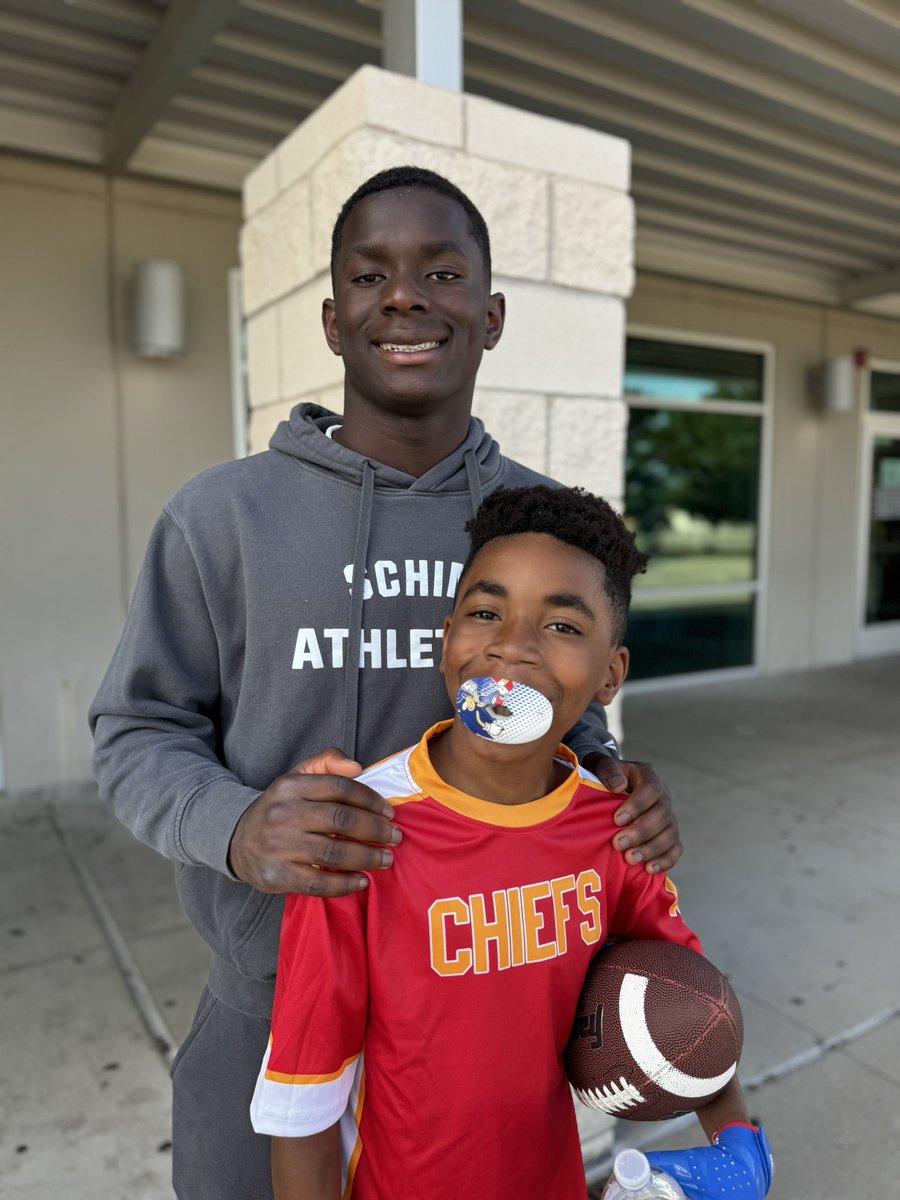 Very proud of my little brother for playing in his first football game tonight.
