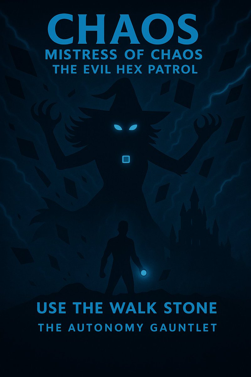Chaos — Mistress of Chaos
Witch 10 of The Evil Hex Patrol!

- She detonates!
- Phones fly. Laptops are flung. Doors slam.
- Peace dies.

Toxicity Score:

- Power: 8.5
- Cunning: 9.5
- Reliability: 9.5
- Stealth: 7
- Endurance: 9.2

Use the WALK Stone in The Autonomy Gauntlet!