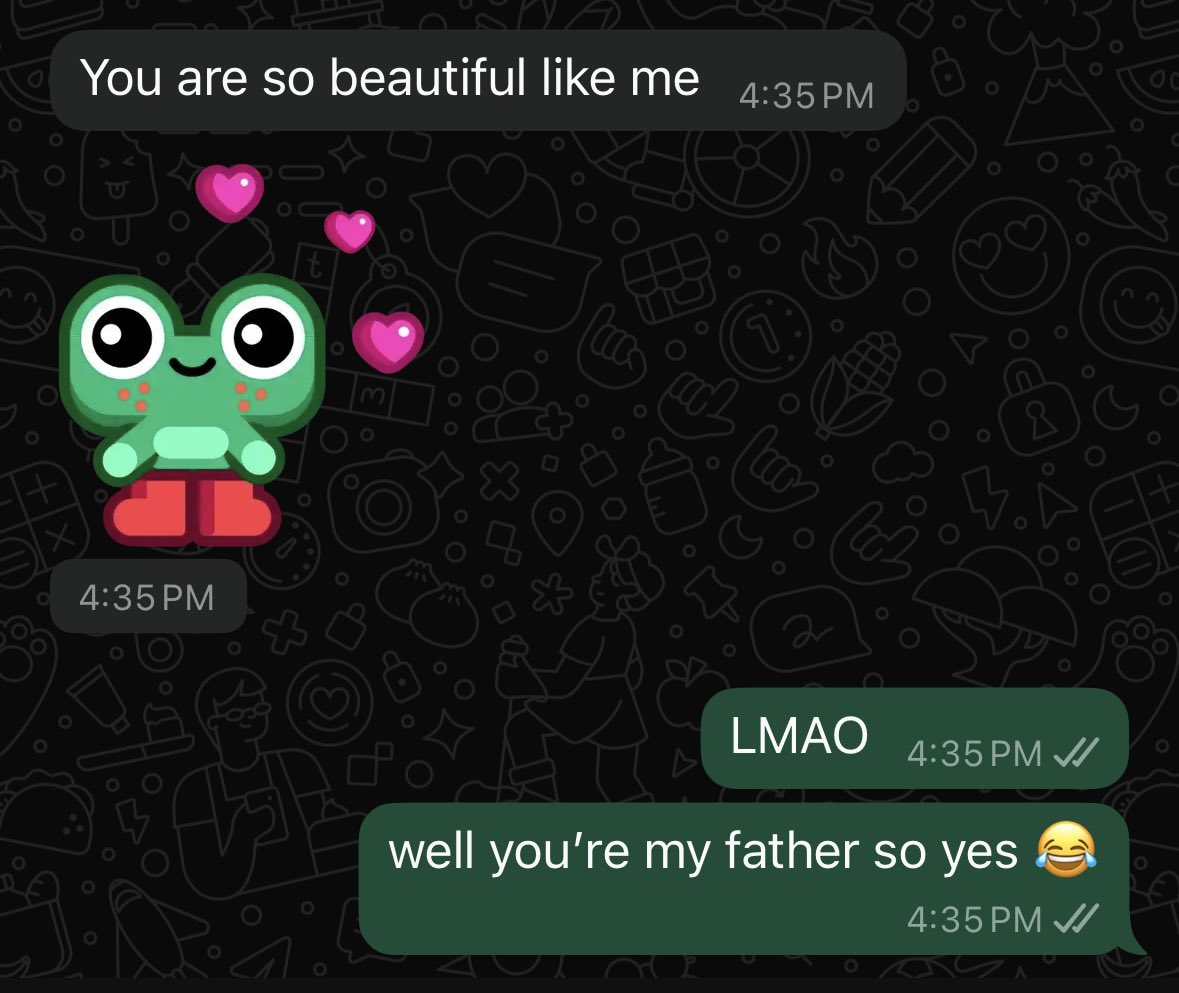 qtcattv's tweet photo. I sent my dad a selfie. This was his response… https://t.co/0BhzE68FaA
