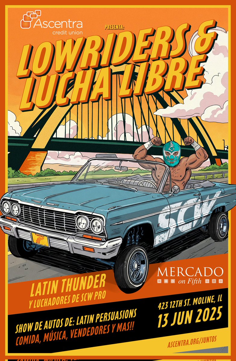 Two weeks from tonight! ✌️

We return to Mercado on 5th in Moline, IL for one of the biggest parties of the summer!

See all of your favorite SCWPro stars plus LOWRIDERS from Latin Persuasions!

🔹 6pm start
🔹 $5 cover 

Be there! #SmackDown
