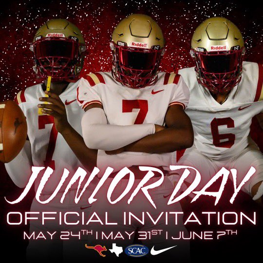 Going to be at Austin College tomorrow for their Junior Day <a href="/CoachBrionesAC/">Bobby Briones</a> <a href="/RoosFootball/">Austin College ’Roos Football</a> <a href="/Coach_Stewart_/">Kris Stewart</a> <a href="/FMHSRecruits/">Memorial Football Recruiting</a>