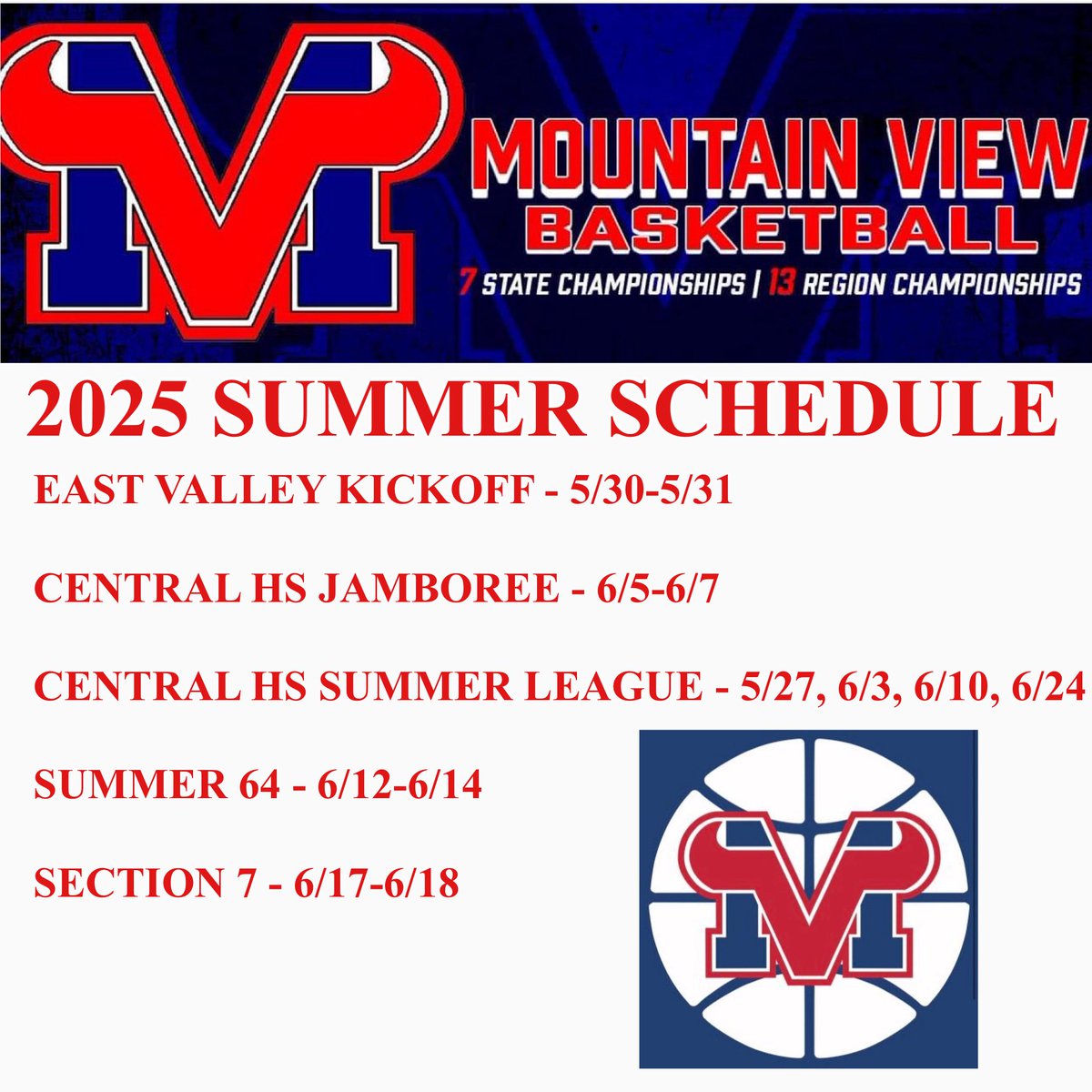 Mountain View Toro Basketball (@mvtorobball) on Twitter photo BIG TIME SUMMER AHEAD FOR <a href="/mvtorobball/">Mountain View Toro Basketball</a> BASKETBALL‼️🔥🔥💥💥
Great Competition, High Level Events📈📈
#ToroPride🤘🏀 BIG TIME SUMMER AHEAD FOR <a href="/mvtorobball/">Mountain View Toro Basketball</a> BASKETBALL‼️🔥🔥💥💥
Great Competition, High Level Events📈📈
#ToroPride🤘🏀