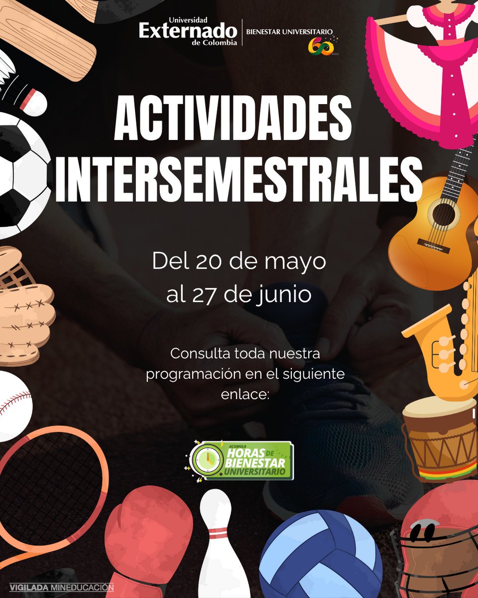 U.Externado (@uexternado) on Twitter photo ¡Muévete, activa tu cuerpo y libérate del estrés! 💪 Durante el periodo intersemestral, <a href="/UEBienestar/">Bienestar UExternado</a> te invita a participar en clases de:
🏃♀️ Pilates.
🏋️♂️ Calistenia y entrenamiento intensivo.
⚽ Fútbol tenis mixto ¡y mucho más!
🗓️ Inscríbete aquí: uexternado.edu.co/bienestar-univ… ¡Muévete, activa tu cuerpo y libérate del estrés! 💪 Durante el periodo intersemestral, <a href="/UEBienestar/">Bienestar UExternado</a> te invita a participar en clases de:
🏃♀️ Pilates.
🏋️♂️ Calistenia y entrenamiento intensivo.
⚽ Fútbol tenis mixto ¡y mucho más!
🗓️ Inscríbete aquí: uexternado.edu.co/bienestar-univ…