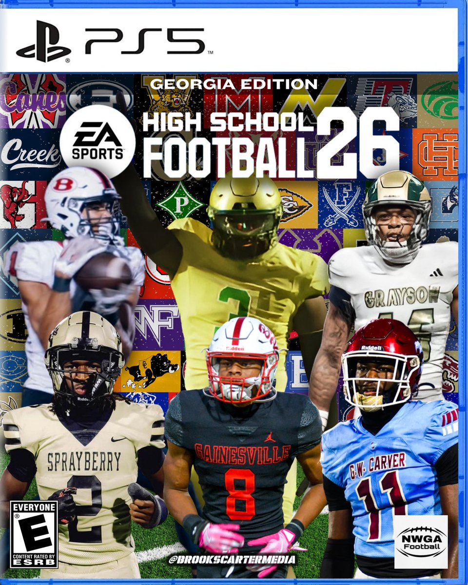 My Georgia HSFB take on the College Football 26 cover, featuring the top 6 recruits from this upcoming year’s class.