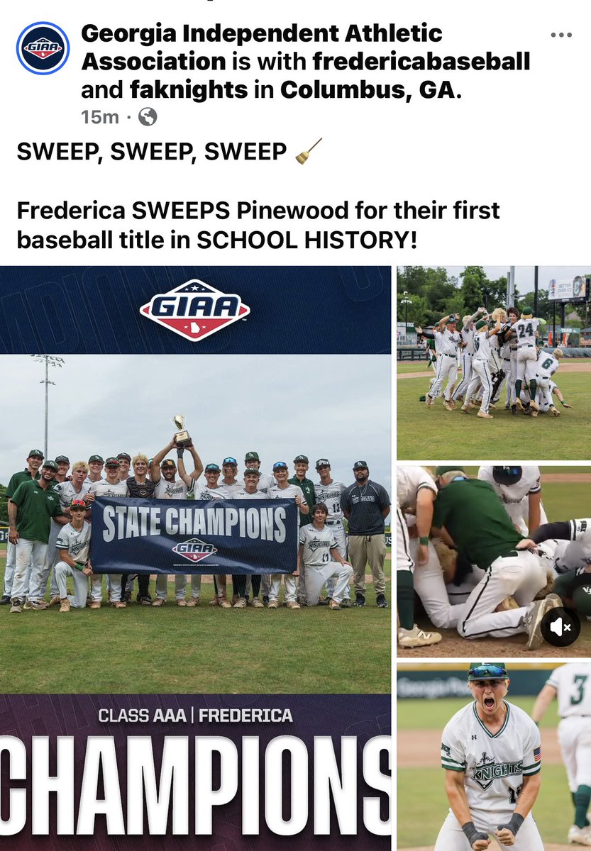 First ever state championship for Frederica!!!!!! Go Knights