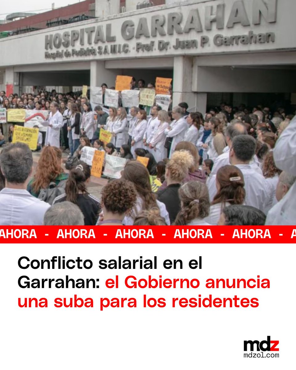 mdzol's tweet photo. 🔴Tras las protestas de los médicos residentes por un aumento salarial, desde el Gobierno preparan una composición salarial para poner fin al conflicto.
Más detalles ingresando a nuestra web
#ConflictoSalarial #Residentes #Médicos #HospitalGarrahan #RecomposiciónSalarial https://t.co/ODTUTfhDux