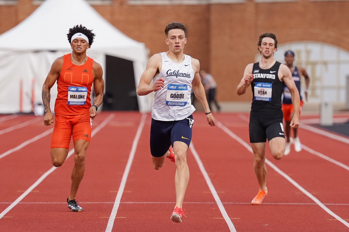 There he goes - 𝑱𝒐𝒉𝒏𝒏𝒚 𝑮𝒐𝒐𝒅𝒆! 

Cal's breakout track star earns a spot at the NCAA Championships with a 400m time of 45.84. 

#GoBears🐻