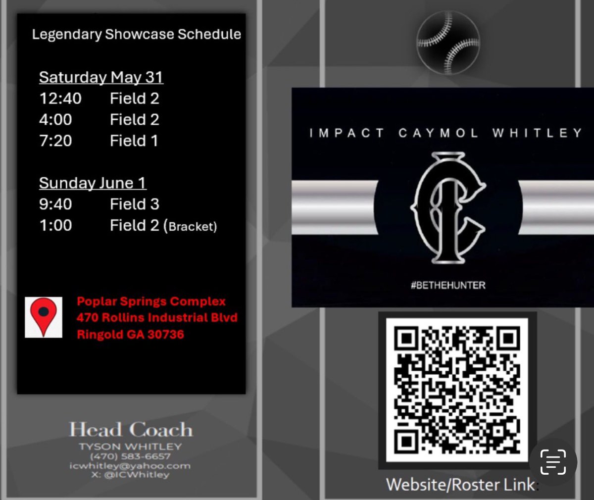 Ansley Rabern-2028 (@rabernansley) on Twitter photo I will be in Ringgold, Ga this weekend. Here are the fields and times.
<a href="/ICWhitley/">Impact Caymol Whitley</a>
<a href="/EASRecruiting/">Empowered Analytic Sports Recruiting</a>
<a href="/BeSpecificReels/">BeSpecific Reels</a> I will be in Ringgold, Ga this weekend. Here are the fields and times.
<a href="/ICWhitley/">Impact Caymol Whitley</a>
<a href="/EASRecruiting/">Empowered Analytic Sports Recruiting</a>
<a href="/BeSpecificReels/">BeSpecific Reels</a>