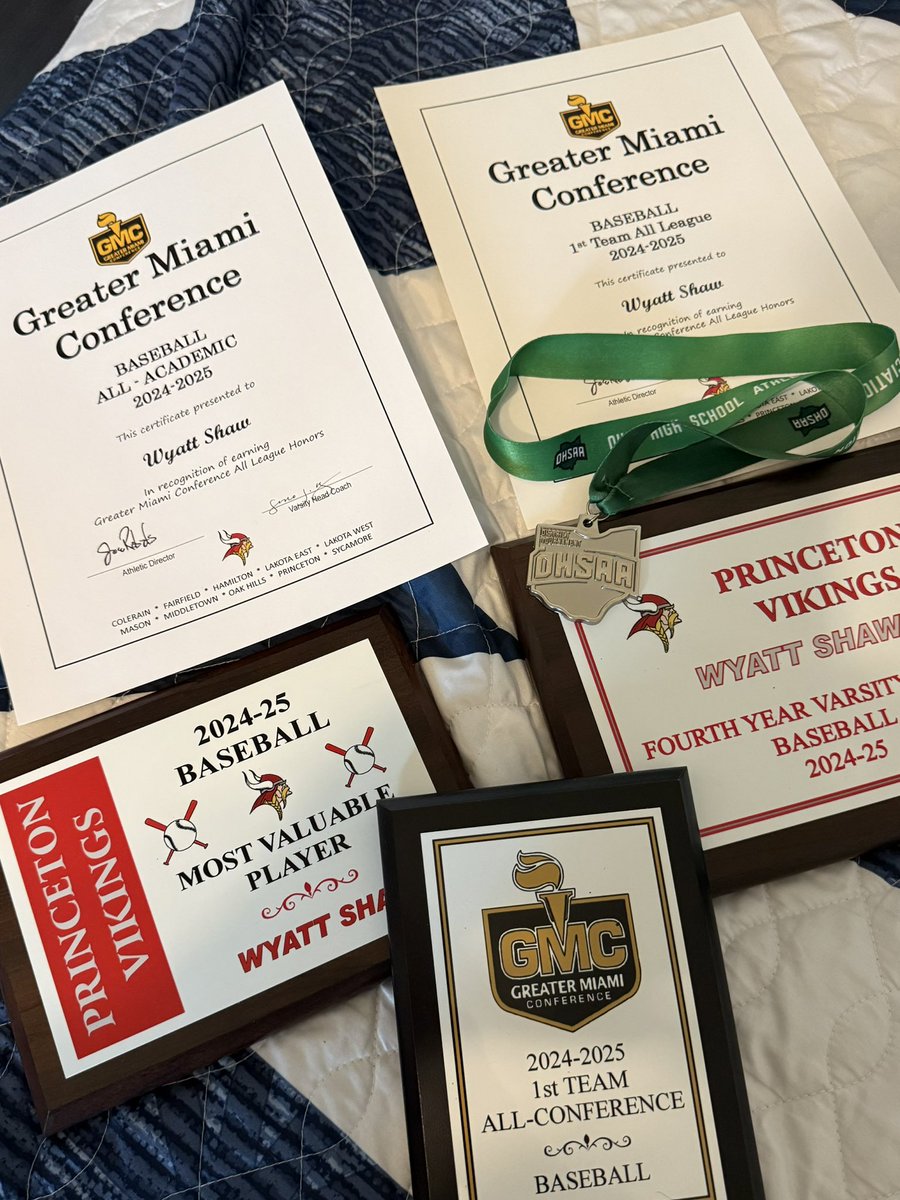 Mo Shaw (@mosesbenasher) on Twitter photo Baseball Banquet ✔️ Outside of a couple Senior games, he ended his season and career as a proud Viking . Grateful to the Coaches and Ath. Dept. -93 Ab .441 Avg .540 Obp 1.346 OPS .806 SLG 41 H 21 1B 11 2B 4 3B 5 HR 30 RBI 36 RS 13 SB
<a href="/VikeNation_BBGM/">Princeton Vikings ⚾️ Ohio Div. I GMC Conference</a> <a href="/VikeNation/">Princeton Athletics</a> <a href="/PrepBaseballOH/">Prep Baseball Ohio</a> Baseball Banquet ✔️ Outside of a couple Senior games, he ended his season and career as a proud Viking . Grateful to the Coaches and Ath. Dept. -93 Ab .441 Avg .540 Obp 1.346 OPS .806 SLG 41 H 21 1B 11 2B 4 3B 5 HR 30 RBI 36 RS 13 SB
<a href="/VikeNation_BBGM/">Princeton Vikings ⚾️ Ohio Div. I GMC Conference</a> <a href="/VikeNation/">Princeton Athletics</a> <a href="/PrepBaseballOH/">Prep Baseball Ohio</a>