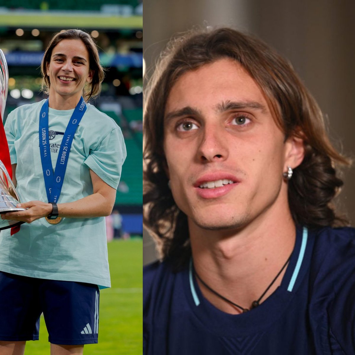 Riccardo Calafiori has a sister playing in Arsenal's women league👀