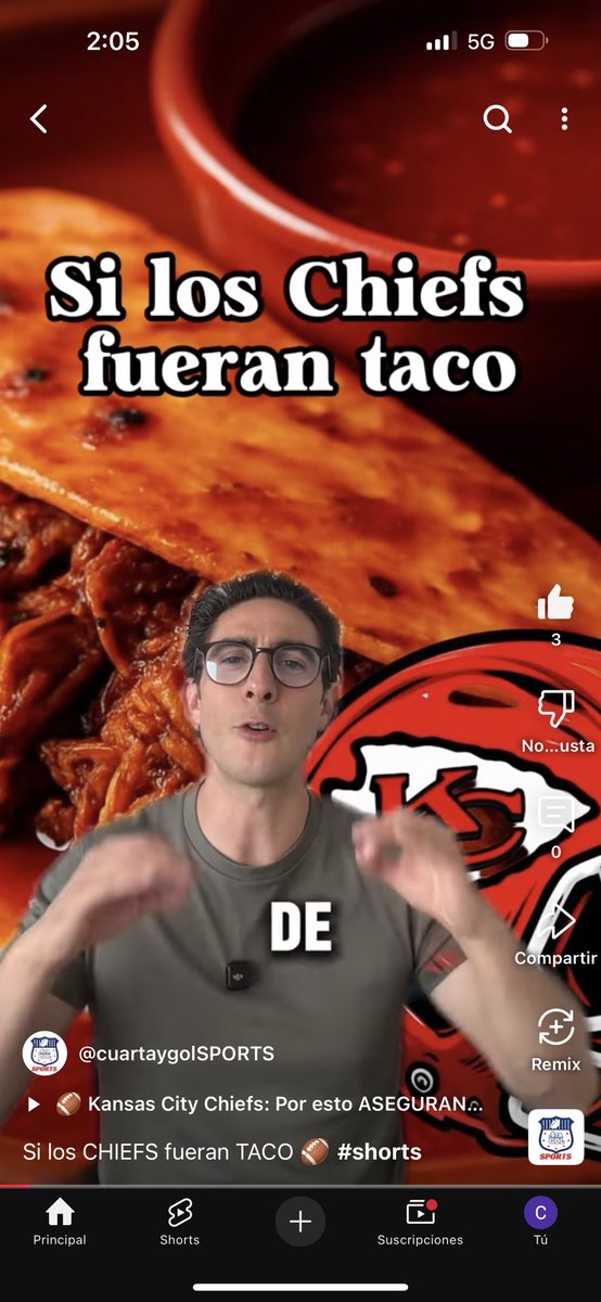 Si los CHIEFS fueran TACO 🏈 #shorts youtube.com/shorts/_iJd5pL… vía <a href="/YouTube/">YouTube</a> <a href="/EaglesMex/">Eagles Nation México 🦅</a> <a href="/EaglesMexico/">Eagles México</a> <a href="/EaglesLatino/">Super Bowl LIX Champions!!! 🏆💍💍💚🦅</a> <a href="/ChiefsMexico/">Chiefs Mexico</a> <a href="/ChiefsMX/">KC Chiefs MX</a>
