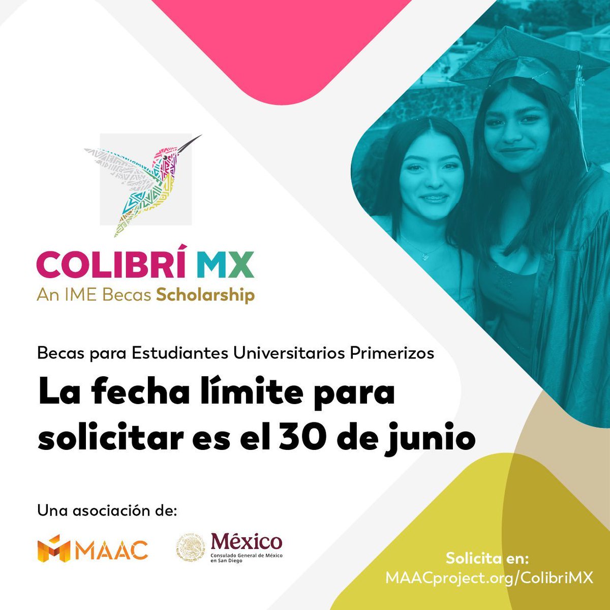 colibrimx1's tweet photo. Are you a first-time college student living in San Diego County? The Colibrí MX Scholarship is here to help you take the next step in your education journey.

Applications are open until June 30 — don’t miss your chance to apply!

➡️ https://t.co/s35mrj39sS https://t.co/RSJ4mLoCn7