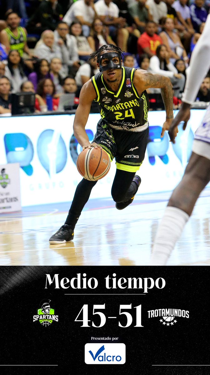 Medio tiempo. 

Spartans 45-51 Trotamundos. 

📊 Estadísticas: 

…livestats.dcd.shared.geniussports.com/u/SPB/2662802/
