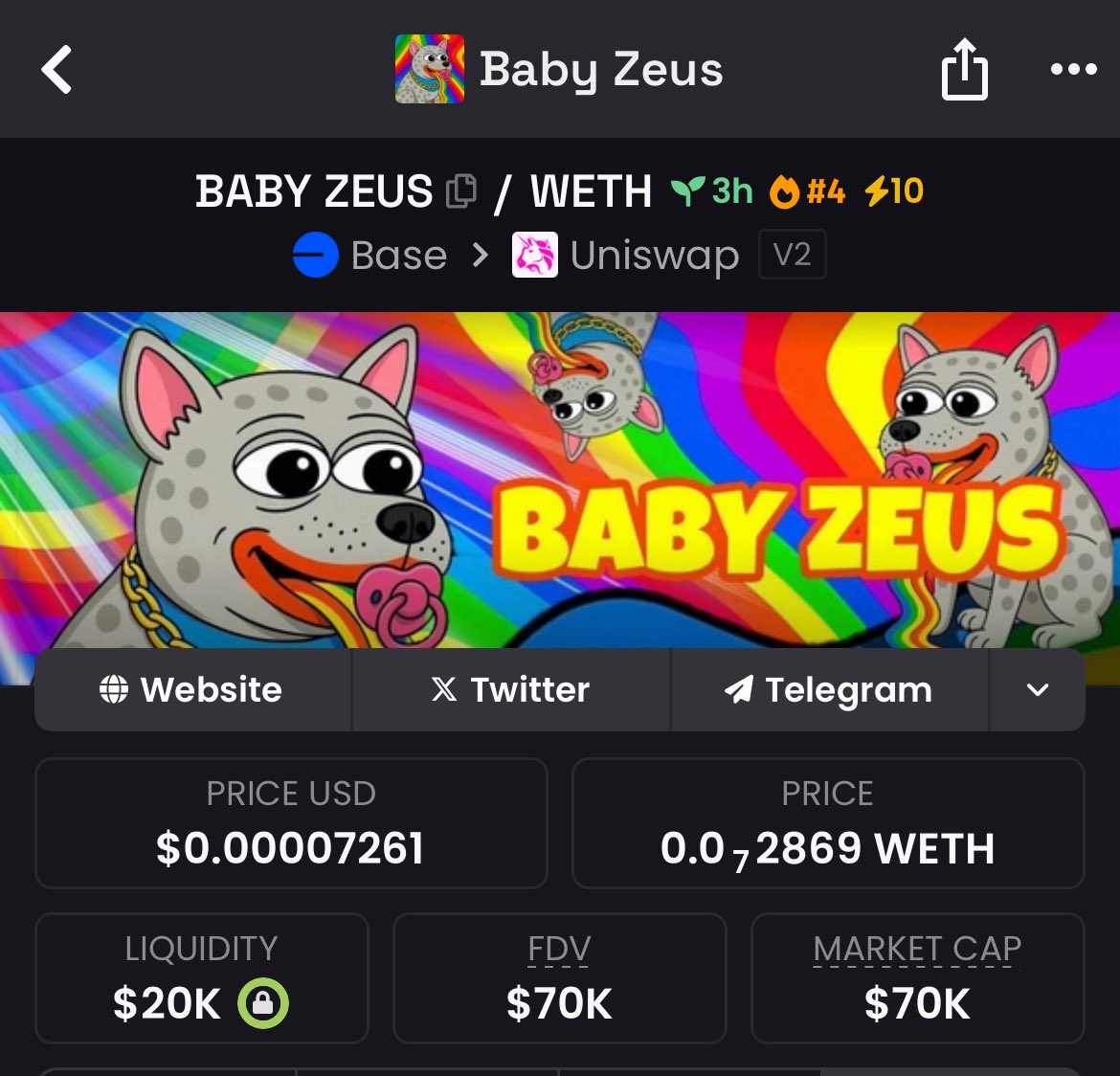 wale4presidentt's tweet photo. YOU MISSED OG ZEUS + BASED ZEUS..

Well the third time is a charm.. hop in!!

CTO updated Dexscreener/dextools, 10x boost and Dexscreener ads on 100k 😍. 

https://t.co/iE5m6Rlrs1 https://t.co/T4gEFn2yzY