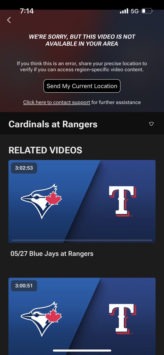 I pay $30/mo for MLB TV
I pay $100/yr for Victory+

I can’t watch the Rangers on EITHER because I’m out of state

<a href="/MLB/">MLB</a> HAS to do something about blackouts. It’s getting ridiculous.