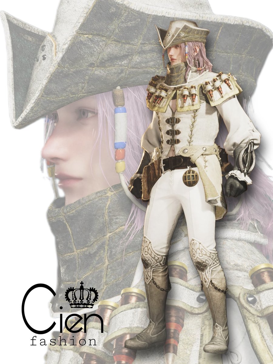 Cien_MHW's tweet photo. 【 Cien's Fashion vol.1 】

　    頭：バトルヘルムα
　　胴：バトルメイルα
　　腕：ラバラアームα
　　腰：チェーンベルトα
　　脚：ノブレスグリーヴ

#MHWilds         
#重ね着コーデ
#モンハン重ね着
#MHWilds_fashion https://t.co/x0o7ZRAwhD