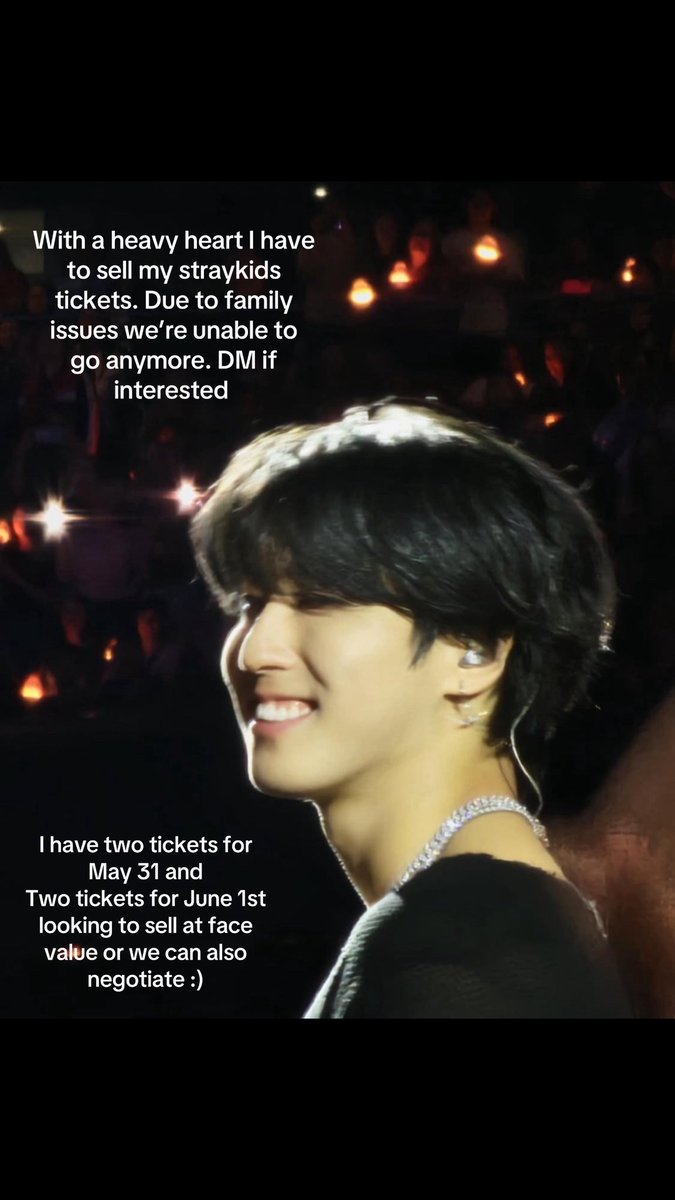 06lBTSl13's tweet photo. Selling tickets for LA dates 2 tickets for May 31st and 2 tickets for June 1st I’m unable to make it due to family issues that happened and I really don’t want them to go to waste 
Prices are negotiable
#skz #dominATE #dominATE_LosAngeles #concert #KPOP #StrayKids_dominATE https://t.co/AUaWOYHpuT