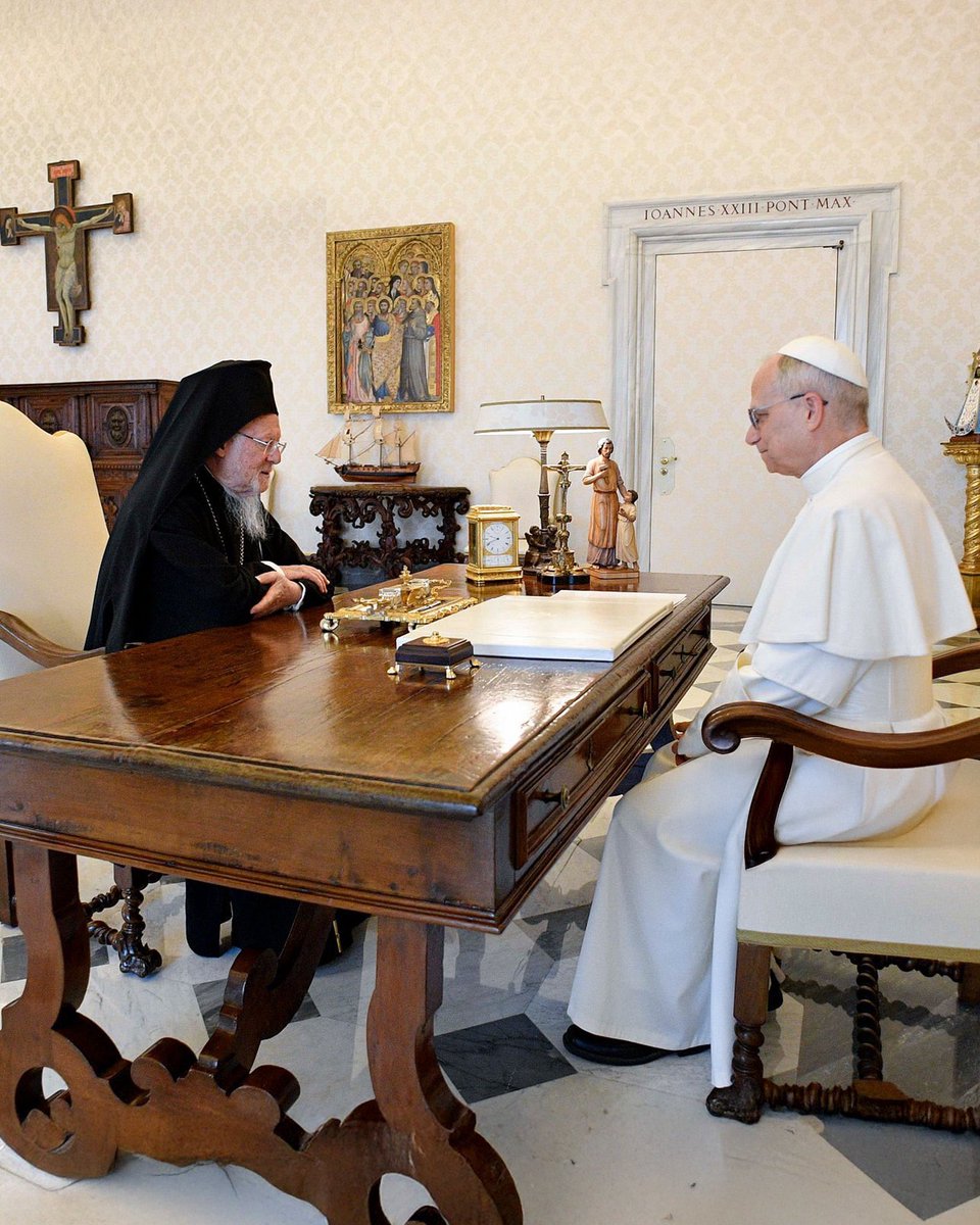 As Leo bills himself as “bridge-builder” in initial loggia speech upon election, it should be noted that Pope and Patriarch Bartholomew met privately again today—the second sit-down in 11 days.