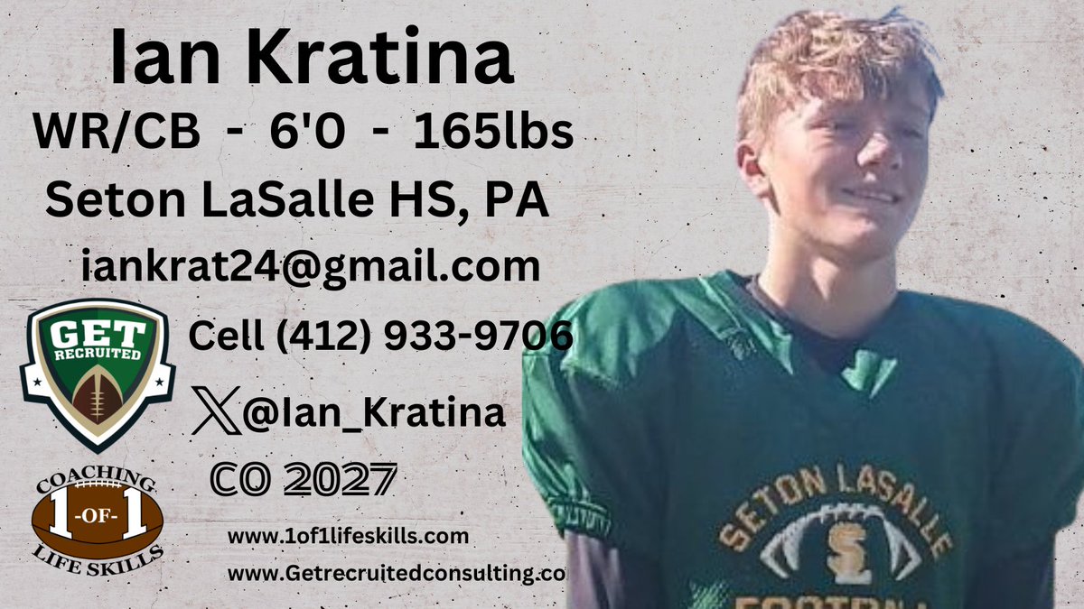 Get Recruited (@get__recruited) on Twitter photo Ian Kratina - CO 2027 - WR/DB - 6'0, 165lbs - 3.46 GPA - Fluid, fast, great hands. Seton Lasalle Catholic HS, PA. Player profile: app.productiverecruit.com/profile/ian-krβ¦β¦
<a href="/Ian_Kratina/">Ian Kratina</a> @1of1lifeskills <a href="/CatholicU_FB/">πΎπΌππππππΎ π πππππ½πΌππ</a> <a href="/JuniataFootball/">Juniata College Football</a> <a href="/KeystoneFTBL/">Keystone Giants Football</a> <a href="/WarriorsFBall/">Lycoming Football</a> <a href="/MoravianFB/">Moravian Football</a> <a href="/WilkesFootball/">Wilkes Football</a> Ian Kratina - CO 2027 - WR/DB - 6'0, 165lbs - 3.46 GPA - Fluid, fast, great hands. Seton Lasalle Catholic HS, PA. Player profile: app.productiverecruit.com/profile/ian-krβ¦β¦
<a href="/Ian_Kratina/">Ian Kratina</a> @1of1lifeskills <a href="/CatholicU_FB/">πΎπΌππππππΎ π πππππ½πΌππ</a> <a href="/JuniataFootball/">Juniata College Football</a> <a href="/KeystoneFTBL/">Keystone Giants Football</a> <a href="/WarriorsFBall/">Lycoming Football</a> <a href="/MoravianFB/">Moravian Football</a> <a href="/WilkesFootball/">Wilkes Football</a>