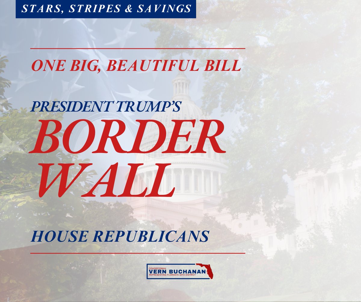 Rep. Vern Buchanan (@vernbuchanan) on Twitter photo After four years of open borders under the Biden administration, <a href="/HouseGOP/">House Republicans</a> is taking action.
We’re finishing President Trump’s One Big, Beautiful Border Wall and putting an end to this crisis. We will not allow illegal aliens, criminals and terrorists to invade our country. After four years of open borders under the Biden administration, <a href="/HouseGOP/">House Republicans</a> is taking action.
We’re finishing President Trump’s One Big, Beautiful Border Wall and putting an end to this crisis. We will not allow illegal aliens, criminals and terrorists to invade our country.