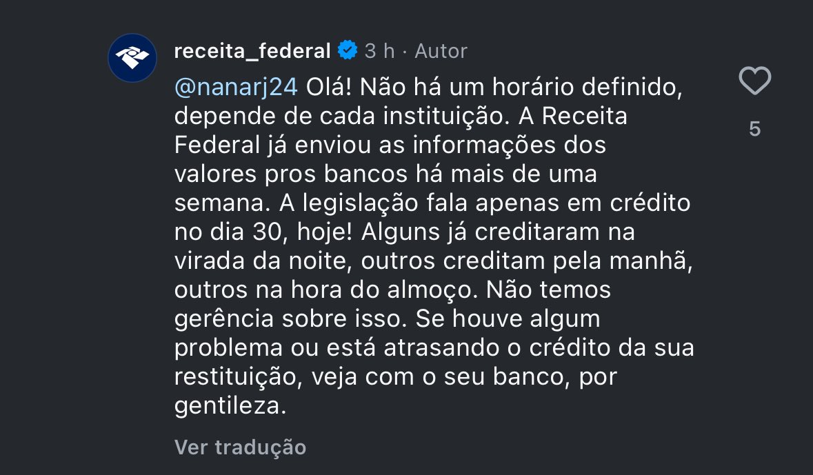 luisamarina_w's tweet photo. atualizando, a receita tá respondendo no instagram que a culpa é dos bancos, e os bancos, na receita #IRPF #restituiçãoIRPF #receitafederal #velotax #celcoin @celcoinbr @velotax_ https://t.co/TaB6663pCp