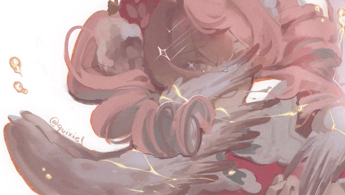 q_uixie's tweet image. thinking about how #Hyacine melted herself into the mural…