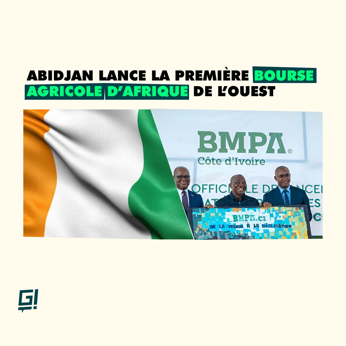 G_Decomplexee's tweet photo. 🔴 La Côte d'Ivoire a officiellement lancé la première Bourse des Matières Premières Agricoles (BMPA) d'Afrique de l'Ouest.

Opérationnelle depuis le 30 mai à Abidjan, elle permet désormais aux producteurs de vendre leur récolte (cajou, cola, mais) via des courtiers agréés. 
#GD https://t.co/DXjEuYORrj