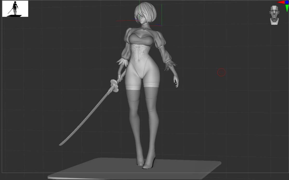 sinadoes3di's tweet image. WIP. working on 2B from nier:automata